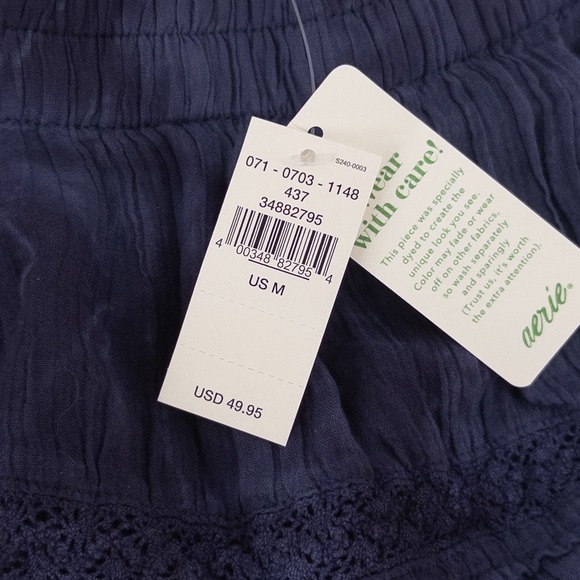 NWT Aerie Women's Medium‎ Tie Dye Blue Tiered Rock N Ruffle Skirt NEW - Picture 3 of 6